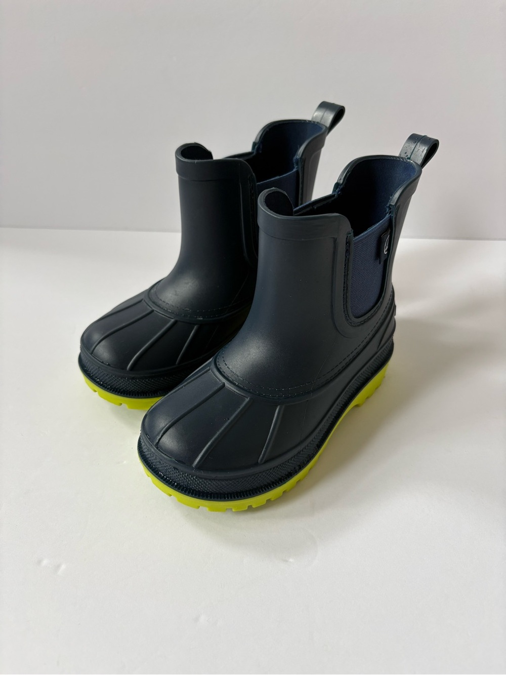 Sperry Toddler Chelsea Rain Boots Blue Lime 8 Rubber Waterproof‎ Slip On